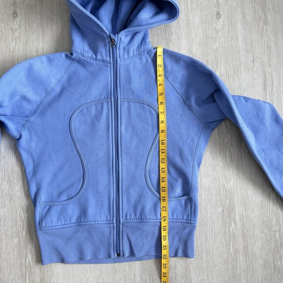 Lululemon Scuba Hoodie VTG Full Zip Periwinkle Blue No Thumbholes Size 10 GUC - Picture 6 of 9